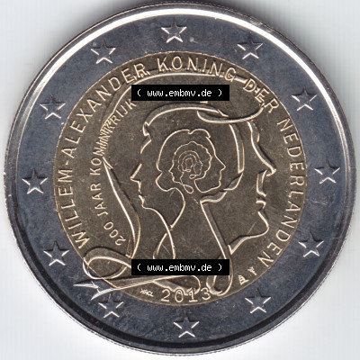 Münzen Euromünzen 2 Euro 2013, Niederlande 2 Euro Gedenkmünze (1) Sammlung