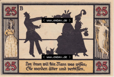 Notgeldscheine aus Apolda 1921, 25 Pfennig, Schattenbilder B (2) Sammlung