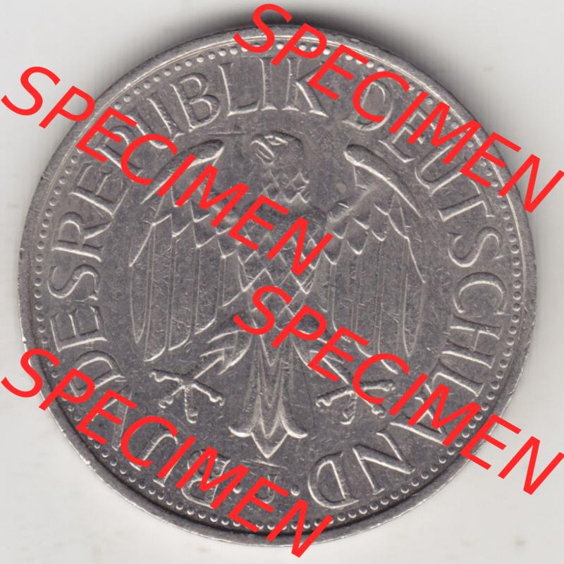 Münzen Deutschland 1950-2001, 1 Deutsche Mark 1989 J. Rückseite der Münze aus Deutschland Sammlung