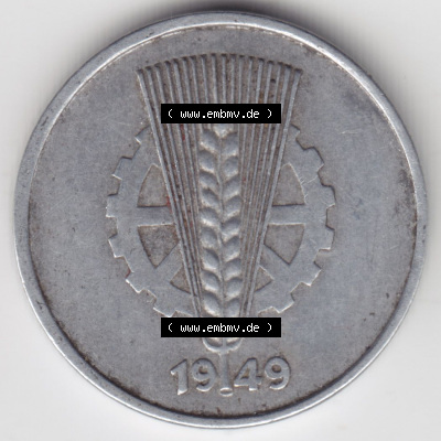 Münzen Deutschland DDR 10 Pfennig Umlaufmünze der DDR-Mark 1949, A 10 Pfennig Deutschland (1) Sammlung