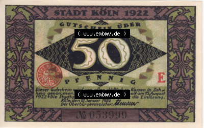 Notgeldscheine aus Köln Heinzelmännchen-Serie 1922-1922, E II 50 Pfennig Heinzelmänchen (2) Sammlung