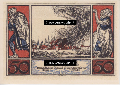Notgeldscheine aus Arnstedt 1921, 50 Pfennig st (2) Sammlung