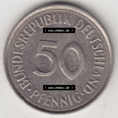 Münzen Deutschland 50 Pfennig der Deutschen Mark 1950-2001, 50 Pfennig 1984 F II. (1) Sammlung