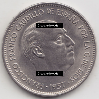 Münzen Spanien Eurovorläufer, Umlaufmünze vor Euroeinführung 1957-1957, 25 Peseten 1968 (2) Sammlung