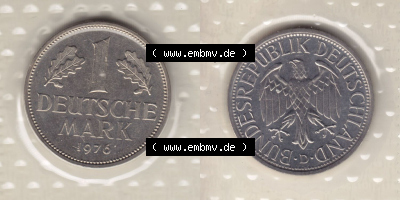 Münzen Deutschland Münzsätze Deutsche Mark Stempelglanz 1976, 1 DM-Mark (4) Sammlung