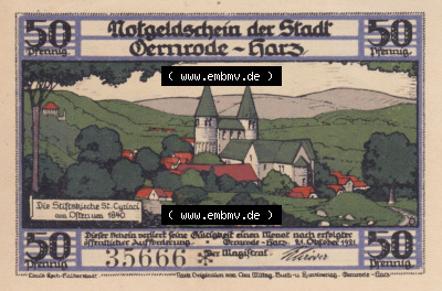 Notgeldscheine aus Gernrode 1921, 50 Pfennig 4 (1) Sammlung