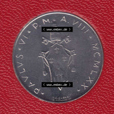 Münzen Vatikan Eurovorläufer, Umlaufmünze vor Euroeinführung 1970-1976, 50 Lira, 50 Lire (2) Sammlung