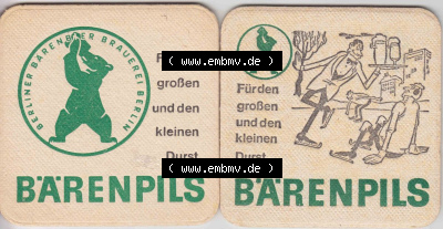 Bierdeckel Bärenpils, Berliner Bärenbier Brauerei Berlin (4) Sammlung