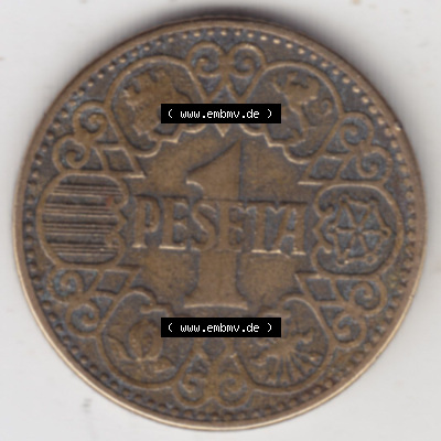Münzen Spanien Eurovorläufer, Umlaufmünze vor Euroeinführung 1944-1944, 1 Pesete 1944 (1) Sammlung