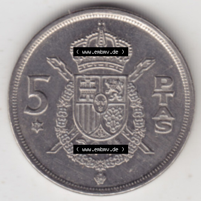 Münzen Spanien Eurovorläufer, Umlaufmünze vor Euroeinführung 1975-1975, 5 Peseten 1979 (1) Sammlung