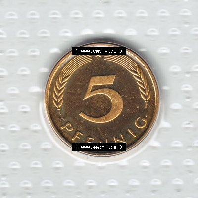 Münzen Deutschland Münzsätze Deutsche Mark Stempelglanz 1998, 5 Pfennig (1) Sammlung