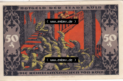 Notgeldscheine aus Köln Heinzelmännchen-Serie 1922-1922, E II 50 Pfennig Die Heinzelmänchen von Köln (7) Sammlung