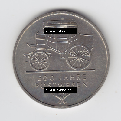 Münzen Deutschland DDR 5 Mark-Sondermünze 1990, 5 Mark 500 Jahre Postwesen (1) Sammlung