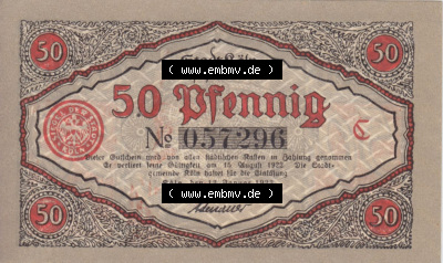 Notgeldscheine aus Köln mit Soldaten-Serie 1922 C I, 50 Pfennig 3 (2) Sammlung