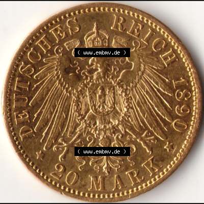 Münzen Deutsches Kaiserreich Goldmünze 1890 (1) Sammlung