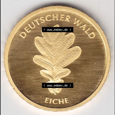 Münzen Deutschland 20 Euro Goldmünzen Deutscher Wald, 1/8 Unze Gold 2010. Rückseite einer Münze aus dem Deutschen Kaiserreich in Europa als Digitales Bild / Bildmaterial... Sammlung