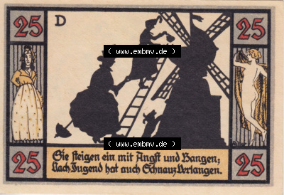 Notgeldscheine aus Apolda 1921, 25 Pfennig, Schattenbilder D (2) Sammlung