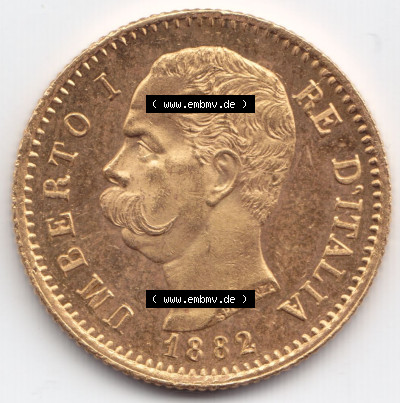 Münzen Italien Goldmünze 1882 (2) Sammlung