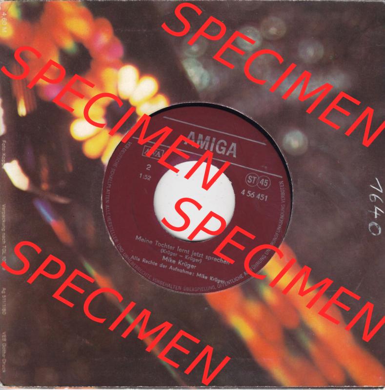 Amiga Schallplatten: Amiga 1980, Mike Krüger mit Der Nippel und Meine Tochter Lernt Jetzt Sprechen. Rückseite der Schallplatte aus privater Sammlung, verwalte deine Schallplatten-Sammlung... Sammlung