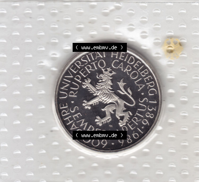 Münzen Deutschland 5 DM-Gedenkmünze 1986, Universität Heidelberg (2) Sammlung