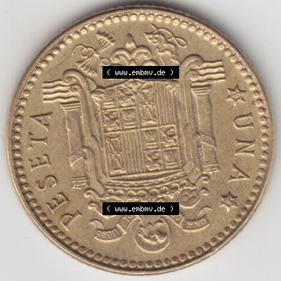 Münzen Spanien Eurovorläufer, Umlaufmünze vor Euroeinführung 1975, 1975-1980, Una Peseta, 1 Pesete 1979 (1) Sammlung