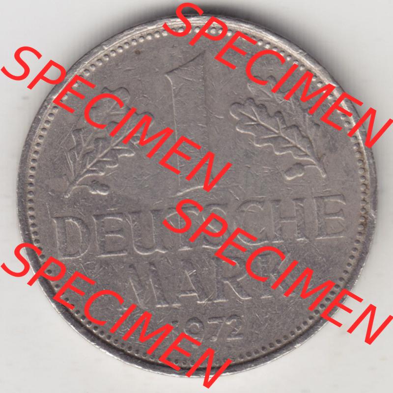 Münzen Deutschland 1950-2001, 1 Deutsche Mark 1972 F. Vorderseite der Münze aus Deutschland Sammlung
