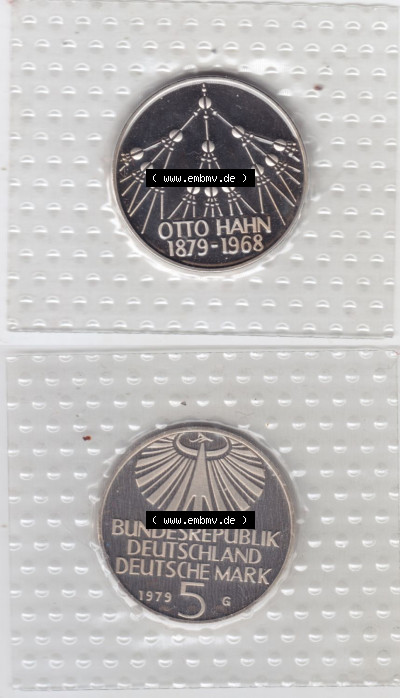 Münzen Deutschland 5 DM-Gedenkmünze 1979, Otto Hahn (3) Sammlung