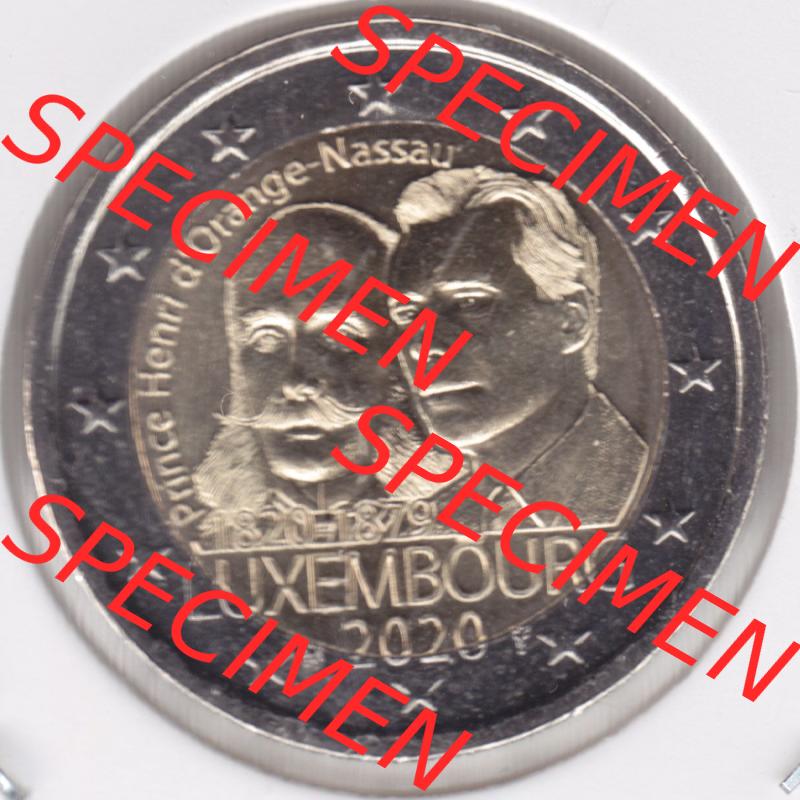 Münzen Euromünzen 2 Euro 2020, Luxemburg 200. Geburtstag Henri von Oranien-Nassau. 2 Euro Gedenkmünze, gültiges Zahlungsmittel in allen Eurostaaten / Euroländern.... Sammlung