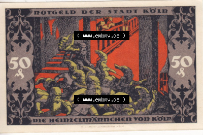 Notgeldscheine aus Köln Heinzelmännchen-Serie 1922-1922, E II 50 Pfennig Die Heinzelmänchen von Köln (3) Sammlung