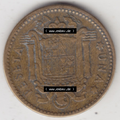 Münzen Spanien Eurovorläufer, Umlaufmünze vor Euroeinführung 1946-1963, 1 Peseta-Pesete 19x3 (1) Sammlung
