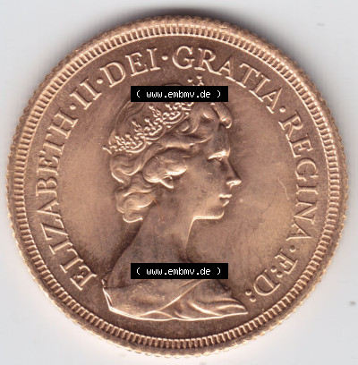 Münzen Großbritannien Eurovorläufer, Umlaufmünze vor Euroeinführung 1974-1984, 1 Sovereign Goldmünze in Gold 1979 (2) Sammlung