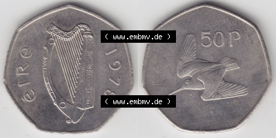 Münzen Irland Eurovorläufer, Umlaufmünze vor Euroeinführung 1970-2000, 50 Pence 1978 (3) Sammlung
