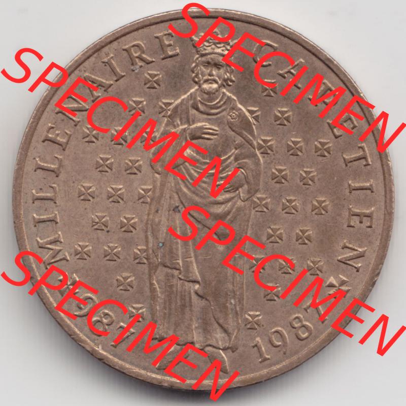 Münzen Frankreich Eurovorläufer, Umlaufmünze vor Euroeinführung 1987-1987, 10 Francs 1000 Jahre König Hugo Capet erster König von Frankreich. Rückseite... Sammlung