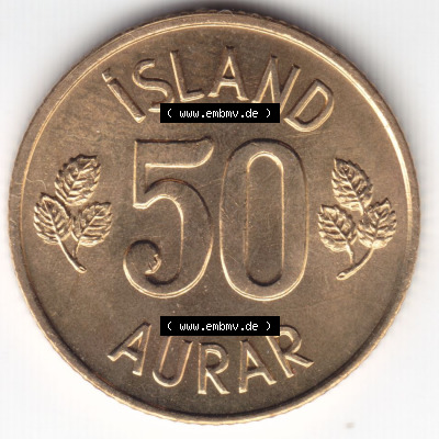Münzen Island Eurovorläufer, Umlaufmünze vor Euroeinführung 1969-1974, 50 Aurar 1974 (2) Sammlung