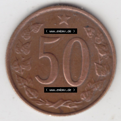 Münzen Tschechoslowakei (Land wurde 1992 aufgelöst), Umlaufmünze 1963-1971, 50 h, Heller, Haleru 1964 (2) Sammlung