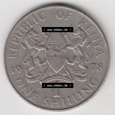 Münzen aus Afrika Kenia / Kenya Umlaufmünze 1969-1978, 1 Shilling 1978 (1) Sammlung