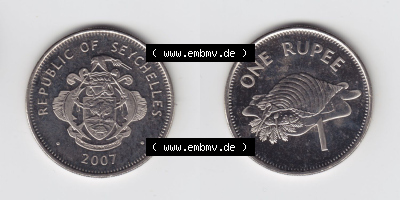 Münzen aus Afrika Seychellen / Seychelles Umlaufmünze 1982-2010, 1 Rupie, Rupee 2007 (3) Sammlung