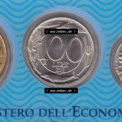 Münzen Italien / Italia Eurovorläufer, Umlaufmünze vor Euroeinführung 1993-2001, 100 Lira-Lire Vor Euro 2001 (2) Sammlung