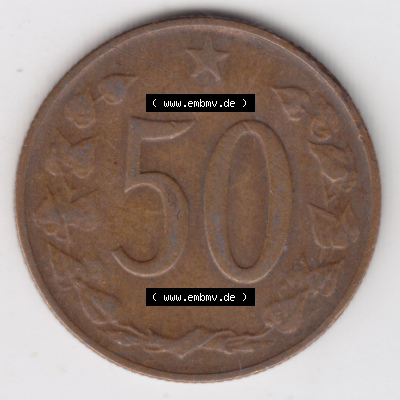 Münzen Tschechoslowakei (Land wurde 1992 aufgelöst), Umlaufmünze 1963-1971, 50 h, Heller, Haleru 1971 (2) Sammlung