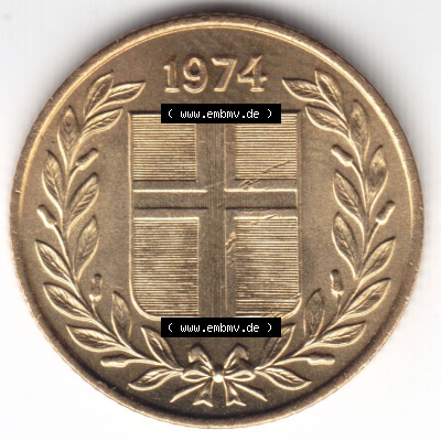 Münzen Island Eurovorläufer, Umlaufmünze vor Euroeinführung 1969-1974, 50 Aurar 1974 (1) Sammlung
