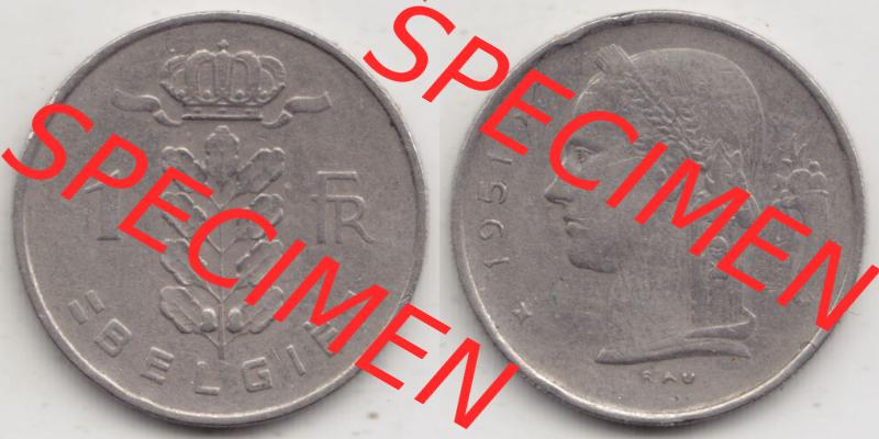 Münzen Belgien Eurovorläufer, Umlaufmünze vor Euroeinführung 1950-1988, 1 Francs-Franken 1951 Belgie (3) Sammlung