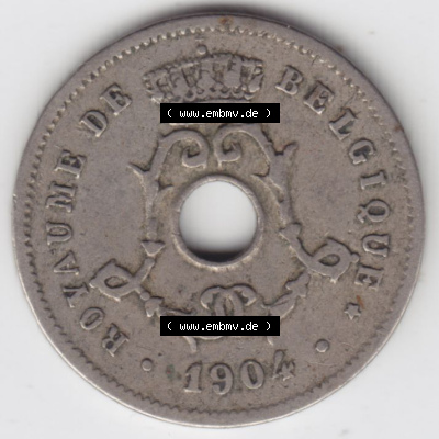 Münzen Belgien Eurovorläufer, Umlaufmünze vor Euroeinführung 1904-1907, 5 Ces, Centimes Koninkrijk Belgie (1) Sammlung