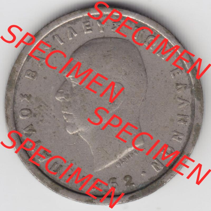 Münzen Griechenland Eurovorläufer, Umlaufmünze vor Euroeinführung 1962, 2 Apaxmai, Drachmen. Rückseite einer Münze aus Griechenland in Europa als... Sammlung