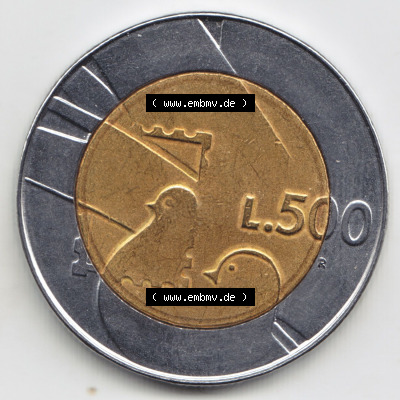 Münzen San Marino / Saint Marin Eurovorläufer, Sondermünze vor Euroeinführung 1990-1990, 500 Lire 1600 Jahre San Marino (1) Sammlung