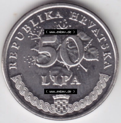 Münzen Kroatien Eurovorläufer, Umlaufmünze vor Euroeinführung 1993-2021, 50 Lipa 2003 (2) Sammlung