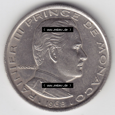 Münzen Monaco / Mu̍negu Eurovorläufer, Umlaufmünze vor Euroeinführung 1960-1995, 1 Fr, Franc, Franken Rainier III Prince... Sammlung