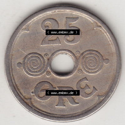 Münzen Dänemark / Danmark Eurovorläufer, Umlaufmünze vor Euroeinführung 1924-1947, 25 Öre 1924 (2) Sammlung