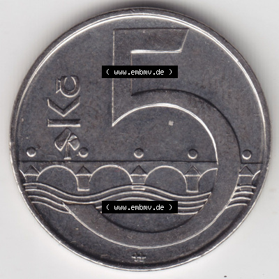 Münzen Tschechische Republik / Tschechin Eurovorläufer, Umlaufmünze vor Euroeinführung 1993-2013, 5 Kc, 5 Kronen 2010 (2) Sammlung