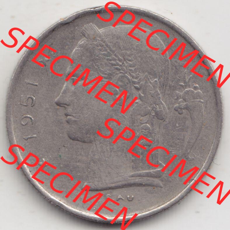 Münzen Belgien Eurovorläufer, Umlaufmünze vor Euroeinführung 1950-1988, 1 Francs-Franken 1951 Belgie (2) Sammlung