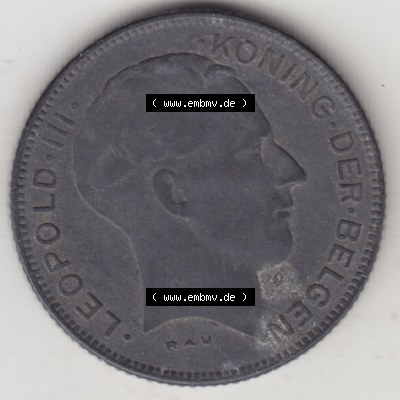 Münzen Belgien Eurovorläufer, Umlaufmünze vor Euroeinführung 1941-1946, 5 Franken 1941, Der Belgen (2) Sammlung